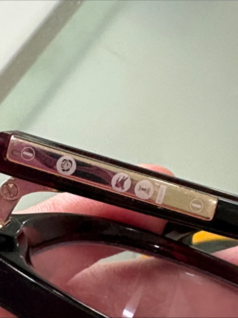 BURBERRY Reading Glasses Check Red & Gold Frames